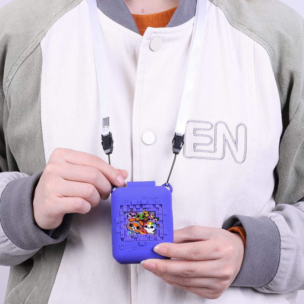 Silicone Cover Case Carrying Travel Case Anti Drop Protective Storage Holder with Lanyard for Bitzees Interactive Digital Pet