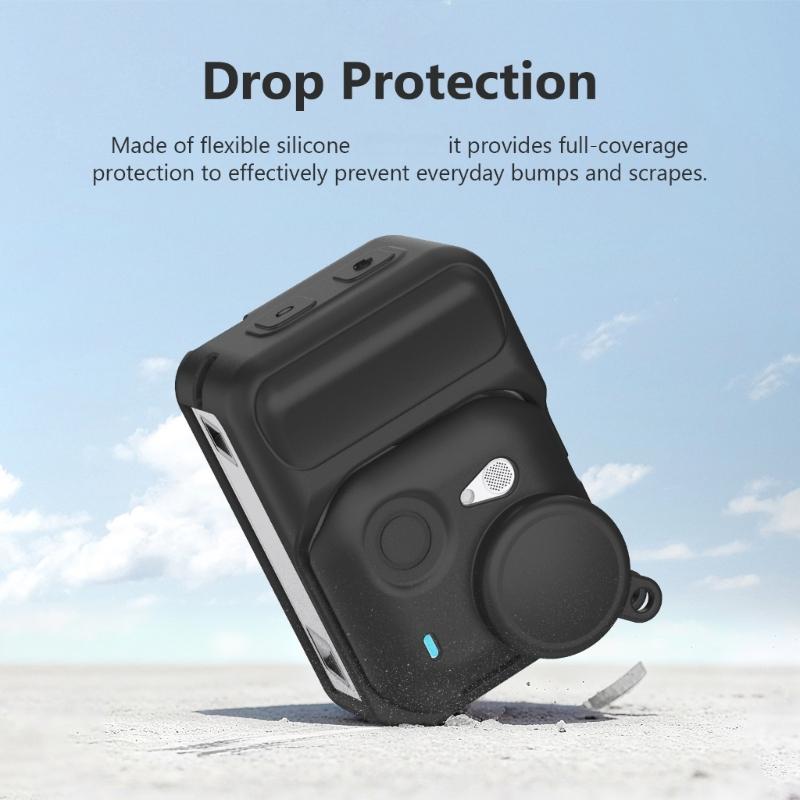 Slip Resistant Silicone Protective Shell Sleeve For Small Action Device against Scratch Lightweight Cover With Lens Cap