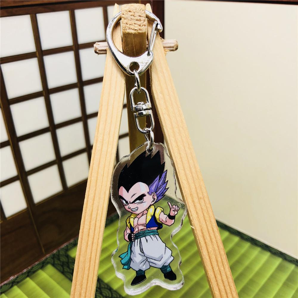 Anime Dragon Ball Acrylic Keychains Son Goku Vegeta Majin Buu Broly Frieza Trunks Zamasu Gogeta Lapis Super Saiyan Figures Toys