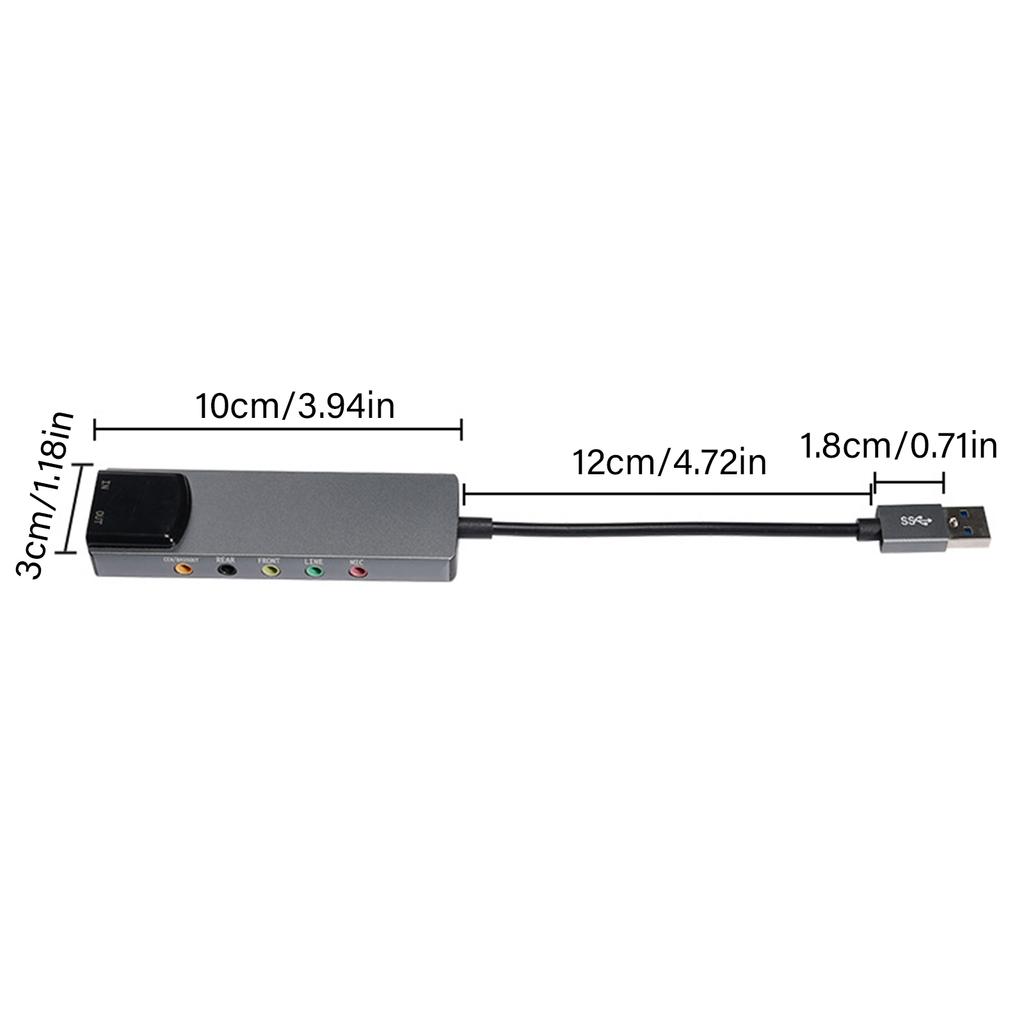 USB External Sound Card with SPDIF Digital Audio for 5.1 & 7.1 Surround Sound Systems Aluminum Body
