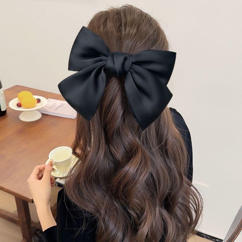 Black Big Bow Headband Hairpin Women'S  Clip Hair Accessories Autumn Hairpin