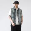 Hong Kong Style Retro Waistcoat Vest Men's Spring New Korean Style Casual Handsome Versatile Sleeveless Denim Jacket