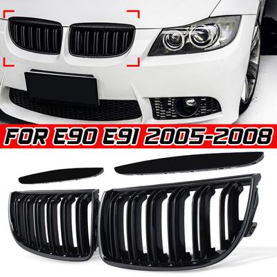 Přední náhradní mřížky ledvinek pro BMW řady 3 E90 E91 320i 323i 328i 335i 2005 2006 2007 2008 Závodní mřížka Kryty světlometů