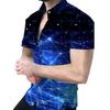 Stylish short-sleeve polka dot shirt, trendy gradient design for casual wear.