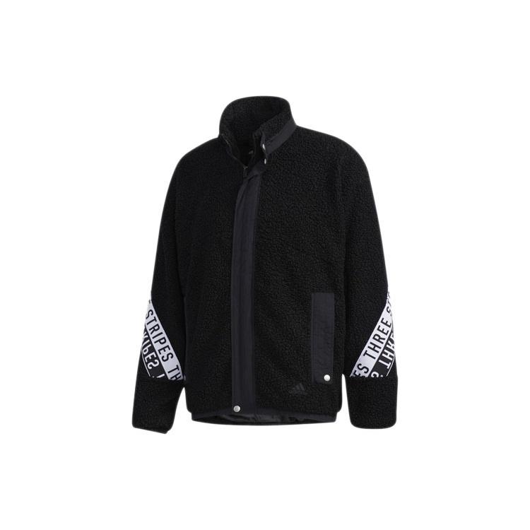 adidas M MHS BOA JKT Stand Collar Printing lamb s wool Stay Warm Jacket Black Men s GE0388 S