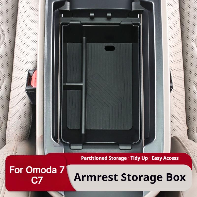 For Omoda C7 7 SHS Phev 2026 Armrest Storage Box Center Console Layered Organizer Tray Interior Accessories