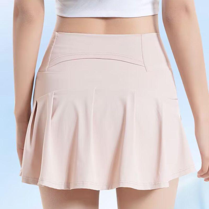 Quick-Dry High-Waisted A-Line Sports Skirt - Tennis, Yoga & Sun Protection Medium розовый
