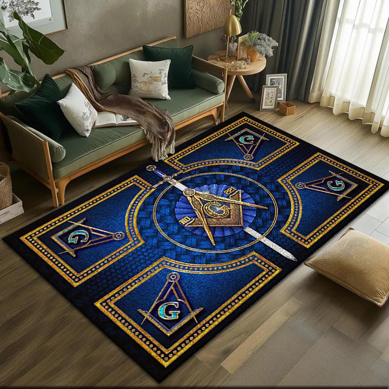 2026 New Style Shining All-Seeing Eye Freemason Carpet Rug for Living Room Bedroom Home Sofa Decoration,Kids play Non-slip Floor Mat