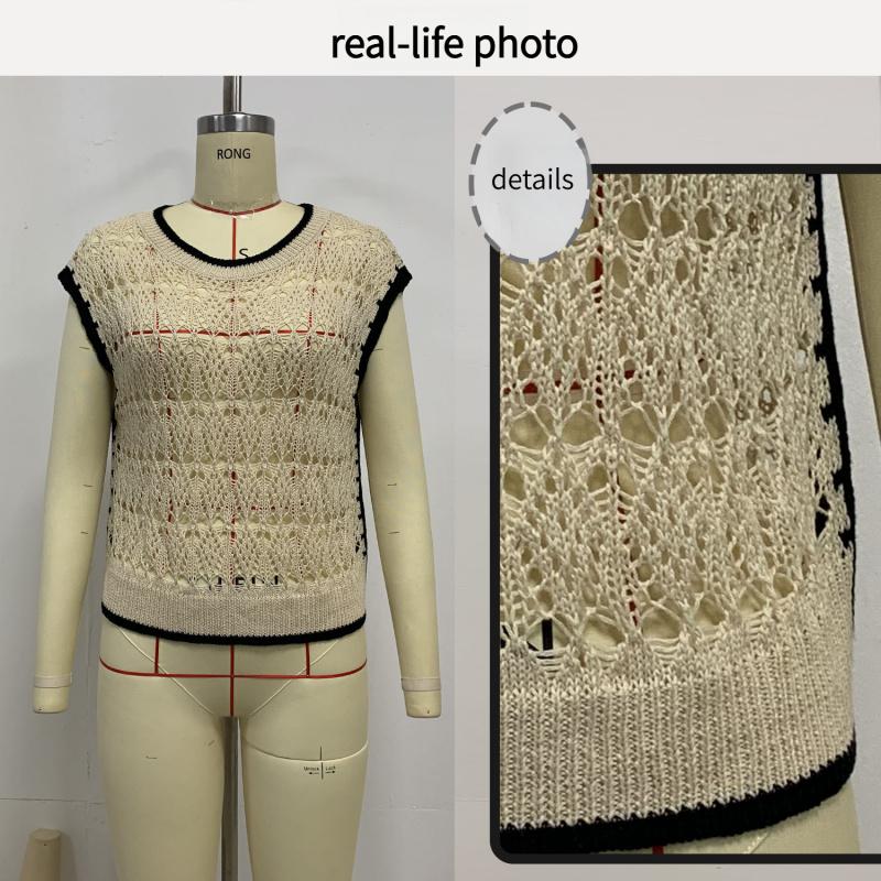 2026 Spring/Summer New Hollow Out Knitwear Women's Vest Top