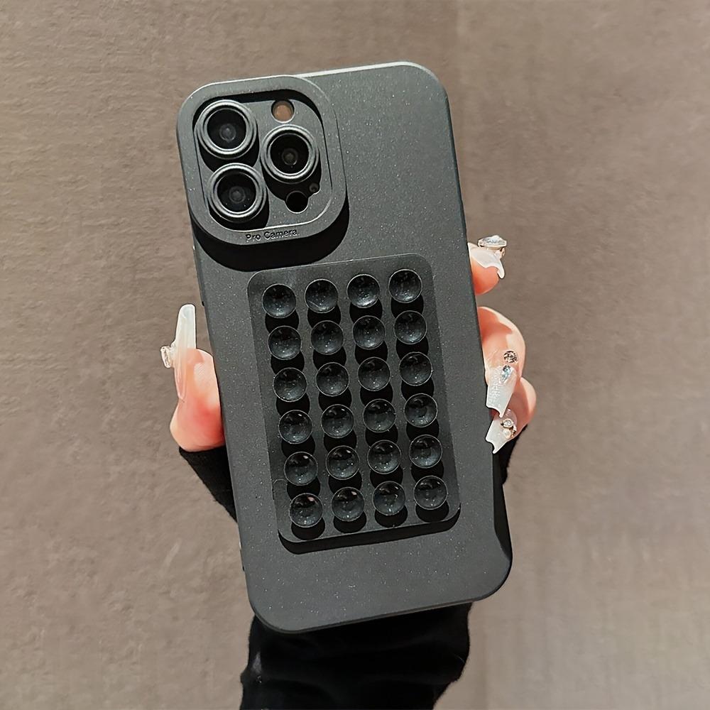 Pupil Black Eye Beige Suction Cup Silicone Phone Case For iPhone 16 15 14 13 12 11 Pro Max XS X XR 7 8 Plus SE 3 2022 Soft Cover