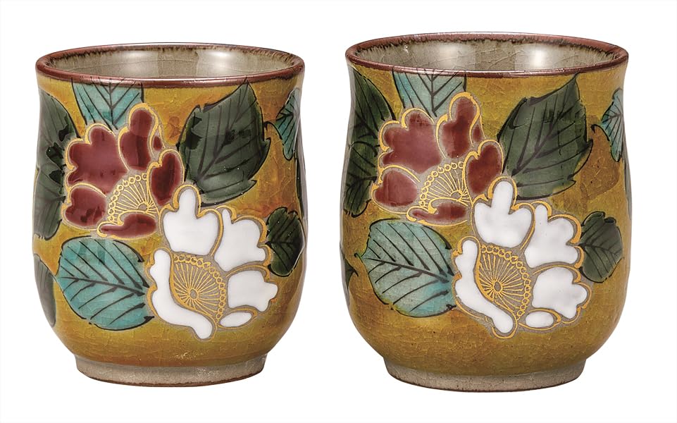 Накамару Набор чайных чашек  Китани-яки  - Рододендрон Ёсидая K9-783