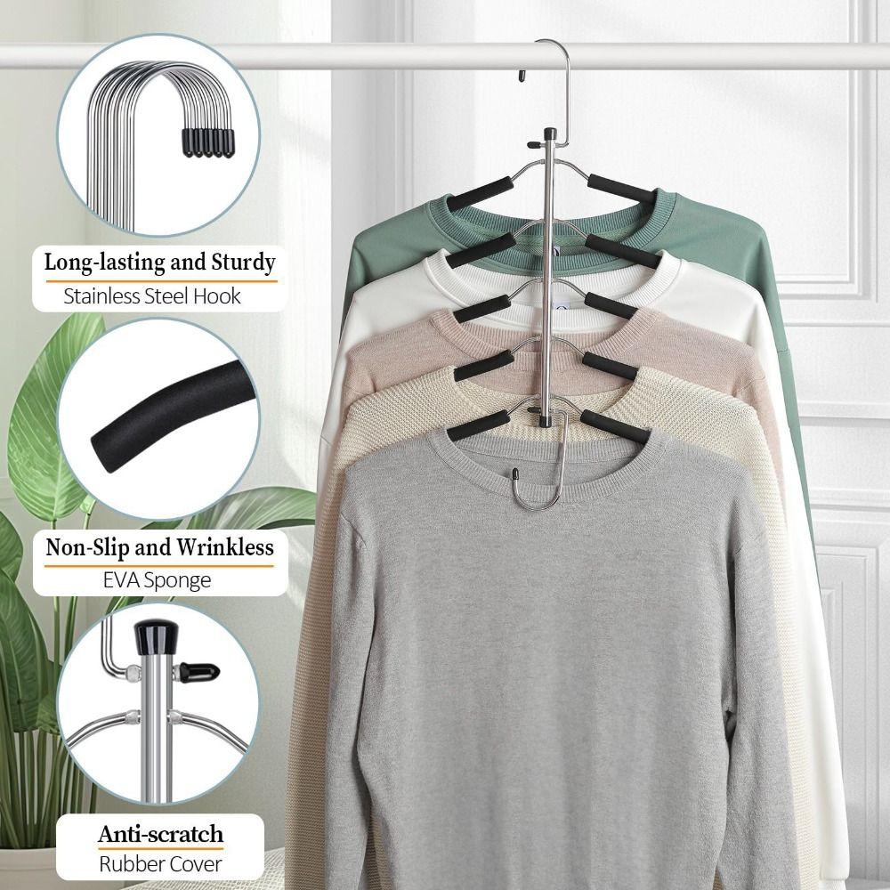 Traceless Non-Slip Clothes Rack Heavy-Duty Closet Organizer Sturdy Space Saving Hanger Bedroom