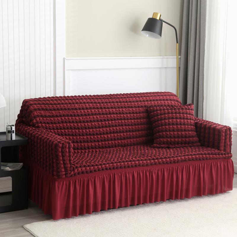 "Dreisitzer Elastischer Seersucker Sofabezug - Frisch, Rutschfest, Dickes Gewebe"