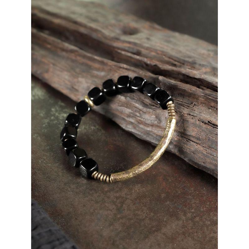 

Нишевый стиль Оригинальный обсидиан Ретро Женский Парный Браслет Male size 18