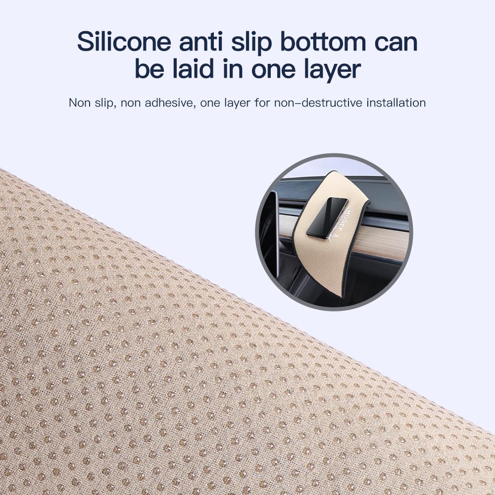 YZ Suede Leather Dashmat Car Dashboard Cover Pad Dash Mat SunShade Carpet Accessories For Tesla Model Y Juniper 2025