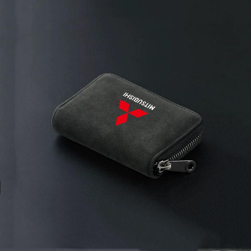 

Multi Slot Card Holder Wallet Business Bank Card Bag for Mitsubishi Asx Lancer Outlander Pajero L200 Colt Leather Zipper Wallet чёрный