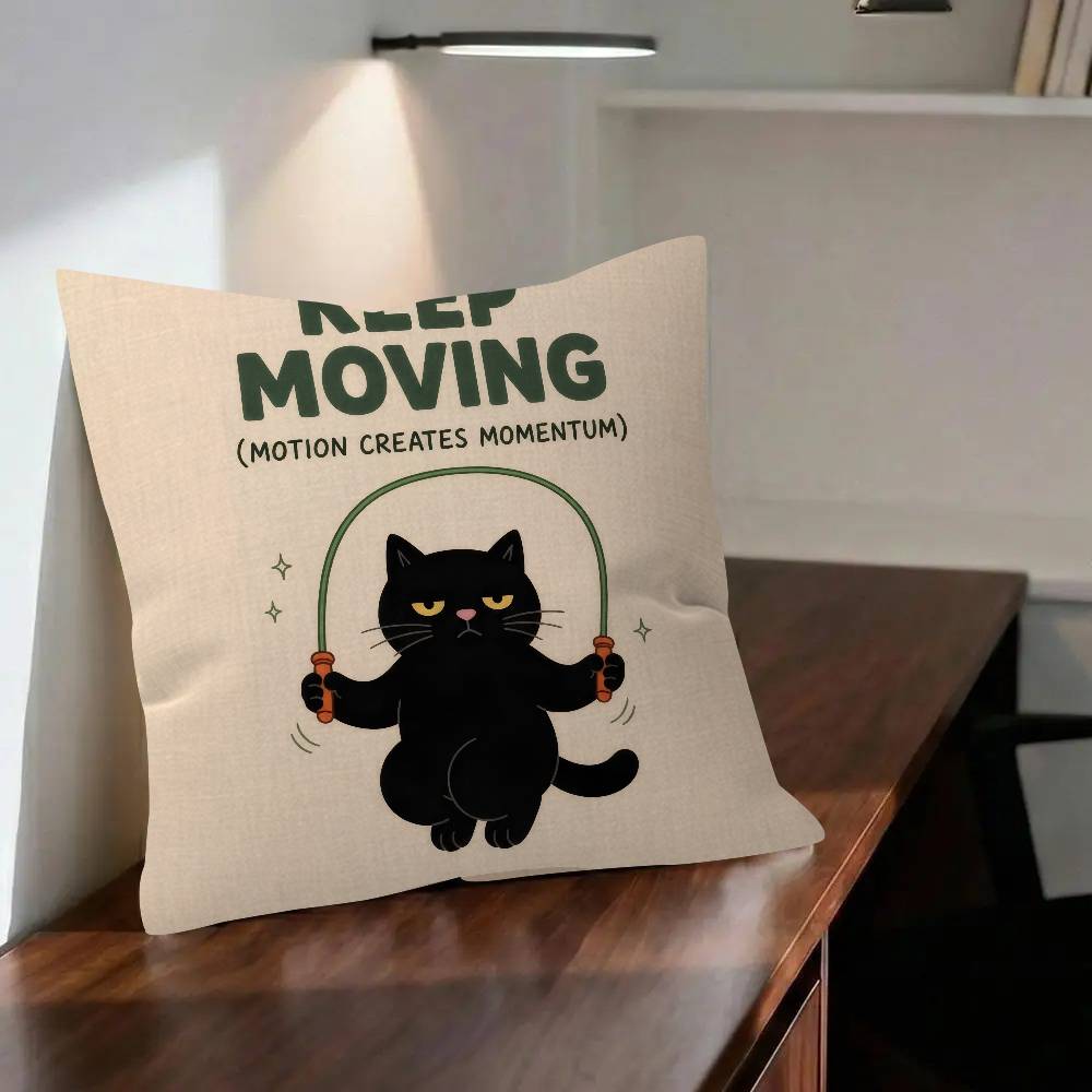 Inspirational quotes from a cartoon cat  Pillow Anime Pillow Sofa Bed Head Pillow Cover Cushion Cover x cm Fashion