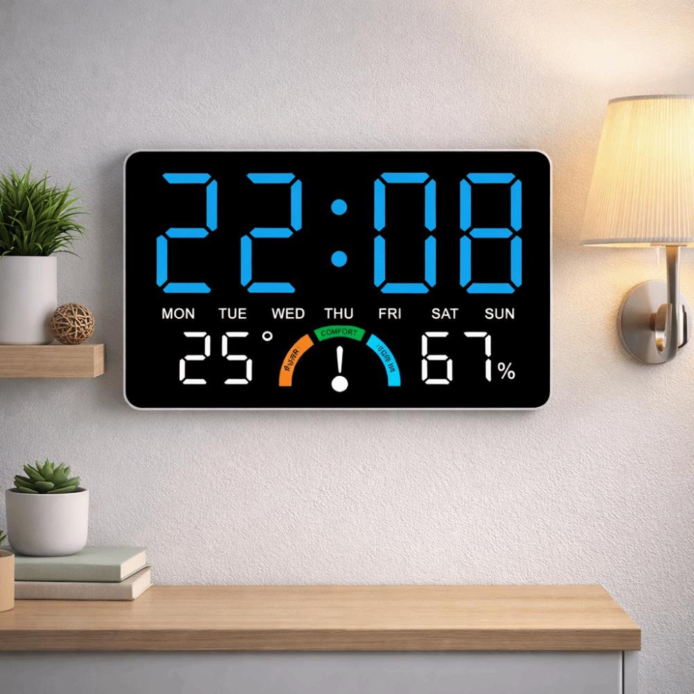 Dual Alarms Digital Wall Clock Large Screen Electronic Table Clock LED Alarm Clock  Home Decor