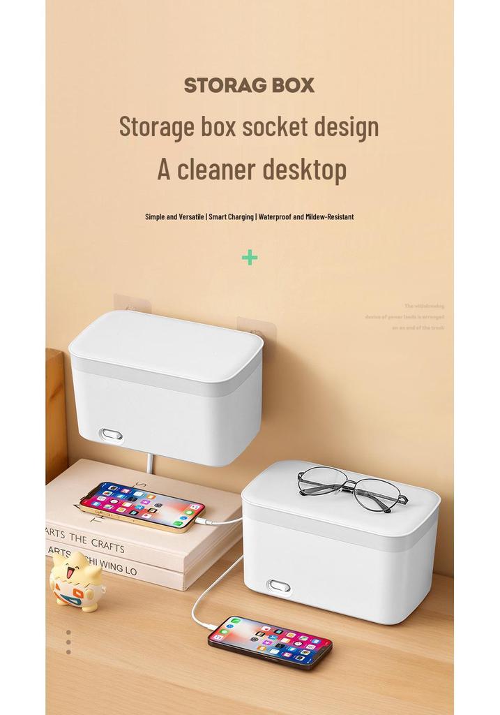 Multi-Functional Desktop Cable Organizer & Power Strip Box