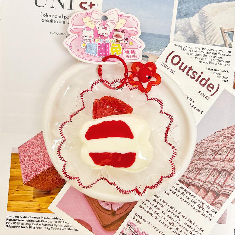 Peach Bite Sized Pie Food Grade Silicone Squishy Dessert Cream Mud Stress Relief Squishy Toy