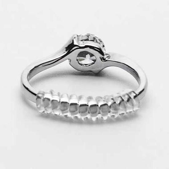 5Pcs/Set Ring Size Adjuster Invisible Soft Texture Comfortable Wearing Jewelry Guard Spiral Silicone Tightener for Loose Rings