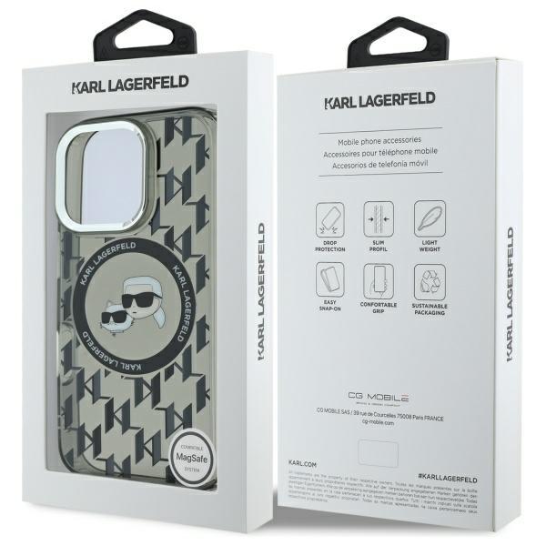 Karl Lagerfeld Klhmp16Lhmckmhk Iphone 16Pro 6.3 Czarny/Black Iml Monogram Karl&Choupette Head Magsafe