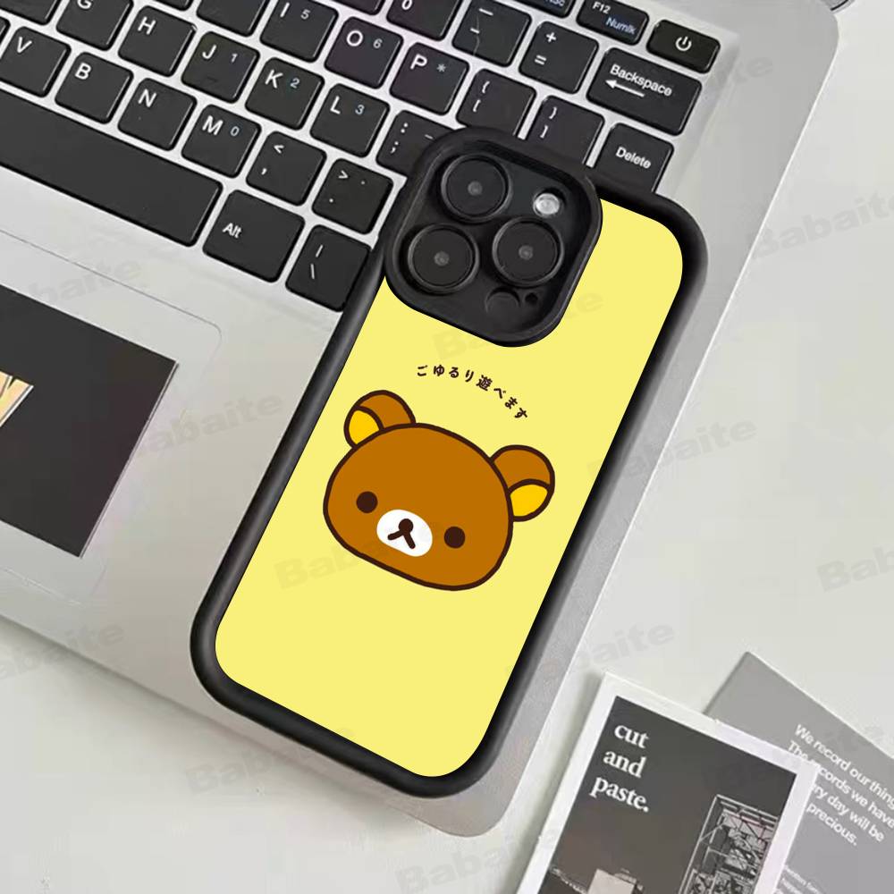 Cartoon Rilakkuma Bear Phone Case For iPhone 17 16 15 14 13 12 11 Air Plus Pro Max Soft Back Cover