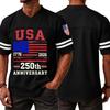 Herren V-Ausschnitt Sportliches Trikot Kurzarmhemd Lässige Passform 250. Jubiläum Grafikdruck USA 1776 2026 Sportliches T-Shirt Top