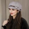 Casual Autumn Cotton And Linen Eightcorner Cap With Sun Protection For Women