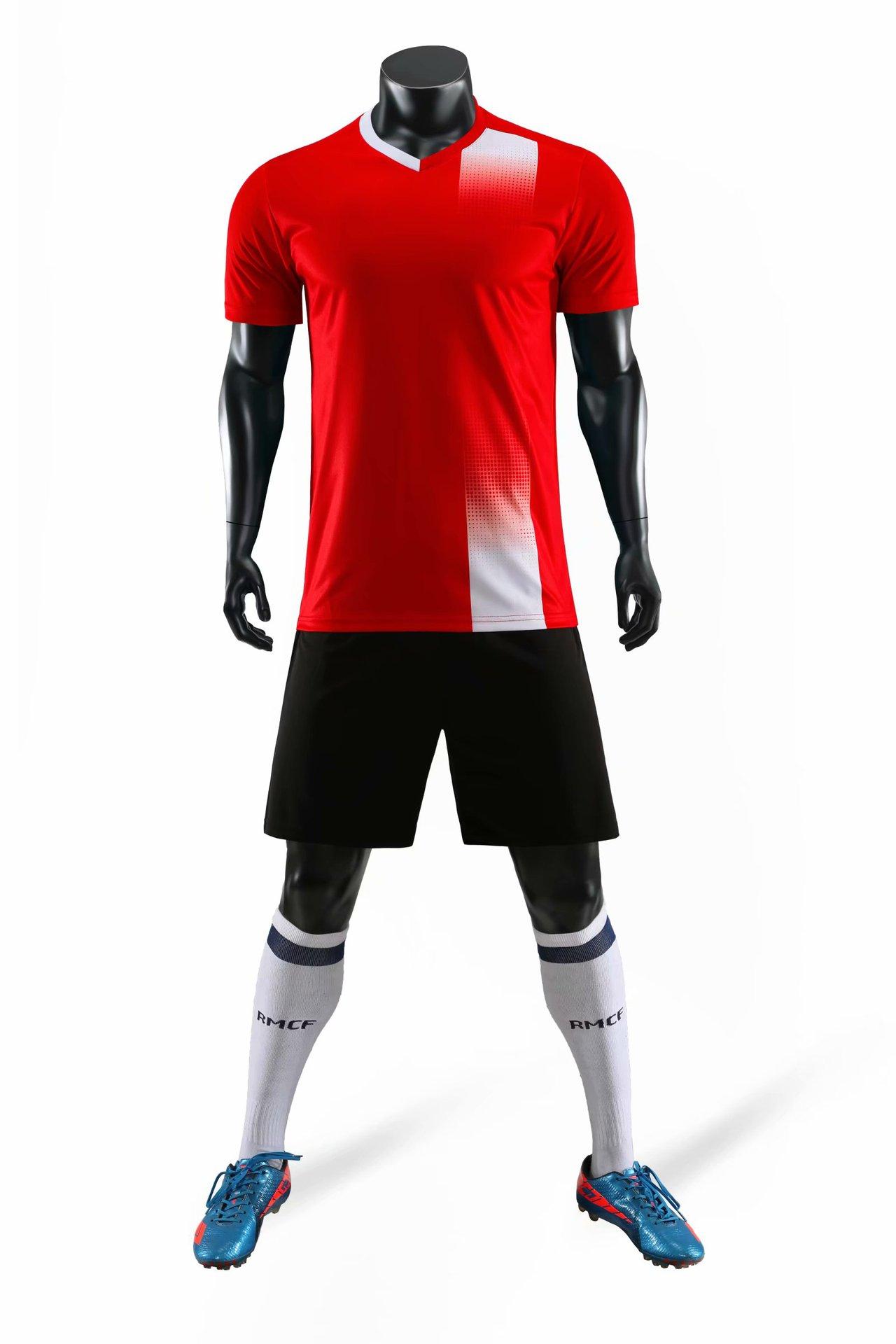 

New Football Uniform Set Sweat-Absorbing Breathable Jersey Training Uniform Adult Children Football Jersey School Group Purchase 3xs size children 120-135 красный