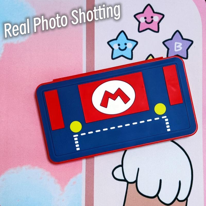 For NS Switch Oled Game Card Storage Box 3D Relief Design Hard Shell Protective 24 Game Cards Case for Switch Lite Cartridge