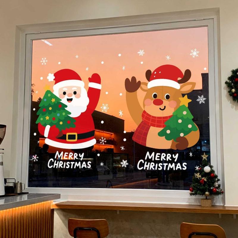 Christmas Santa Decoration Window Shop Static Electricity Glass Stickers, Door Stickers, Scene Setup Window Flowers Stickers