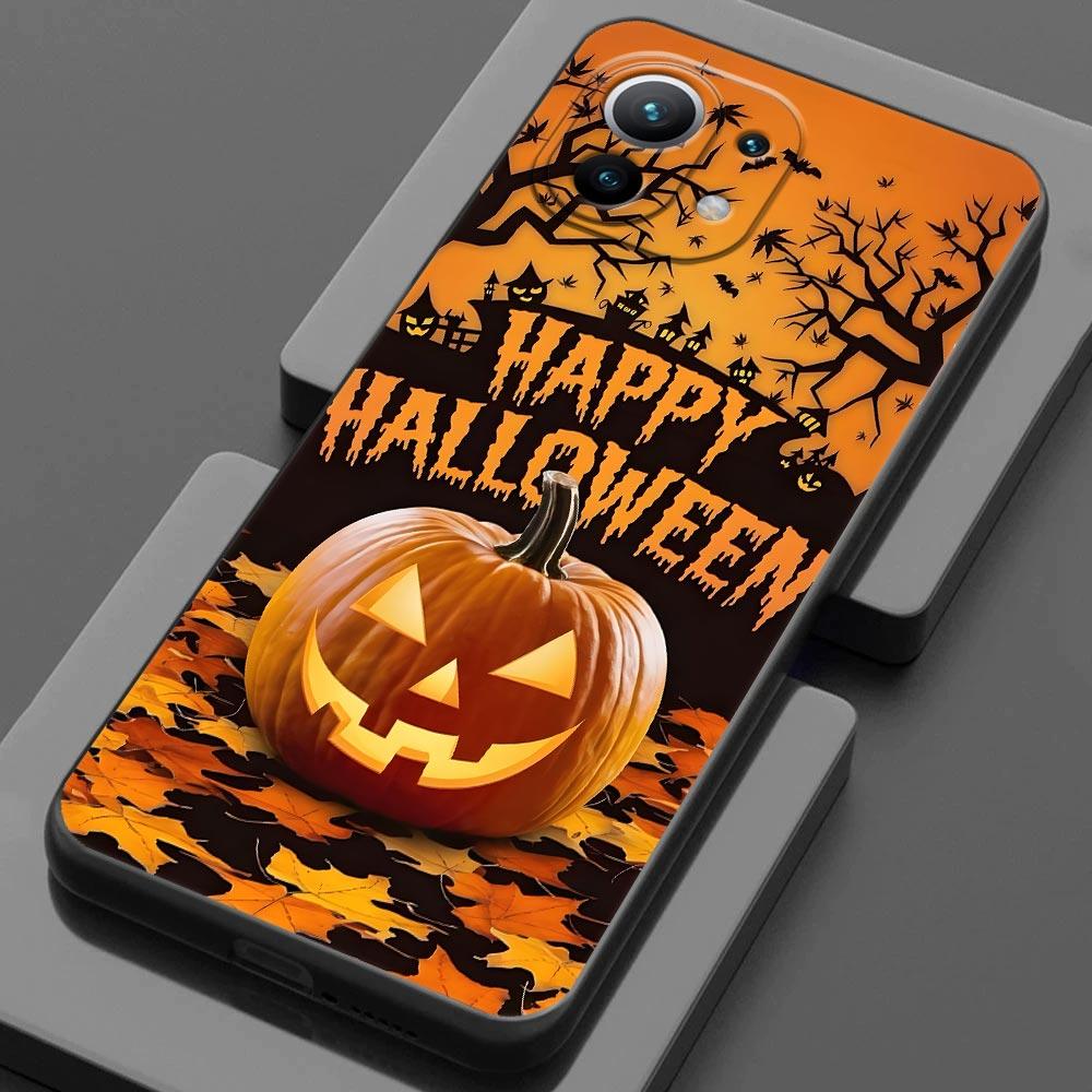 Happy Halloween Cat Pumpkin For Xiaomi 15 Ultra 11T 12T 13T 14T Pro Phone Case Mi POCO X7 M7 F7 Pro F5 F6 M6 X3 X5 X6 Back Cover