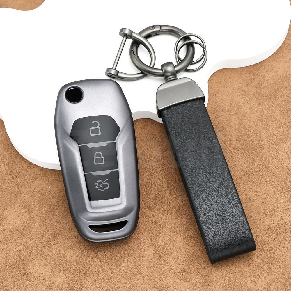 TPU Schale Schlüsseloser Schlüsselanhänger Zubehör für Ford Ecosport Kuga Escort Fusion Fiesta Mondeo Everest Ranger F150 Auto Klappschlüssel Hülle Abdeckung