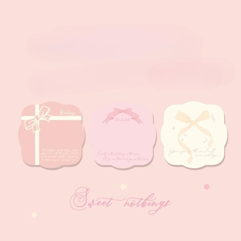 90Pcs Girly Memo Notes Set Bow Butterfly Designs Cute Student Stationery Supplies Student Label Stickers Notepad Sticky Notes