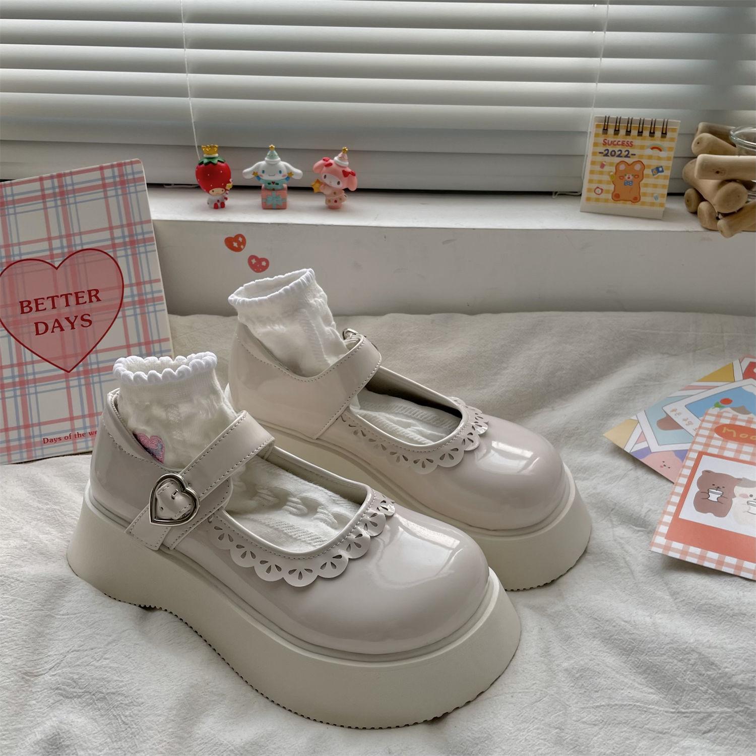 

Туфли в стиле Лолиты, туфли на платформе, белые, черные туфли Мэри Джейн, женские кожаные туфли на высоком каблуке JK, обувь для девочек в колледже 37 белый