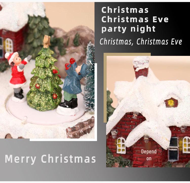 Musical Rotating Christmas Resin Snow Scene Ornament