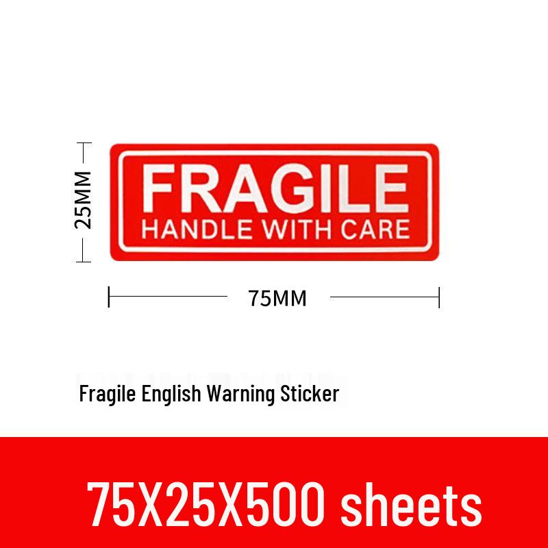Fragile Warning Stickers: Bilingual Chinese-English Coated Paper for Express Logistics