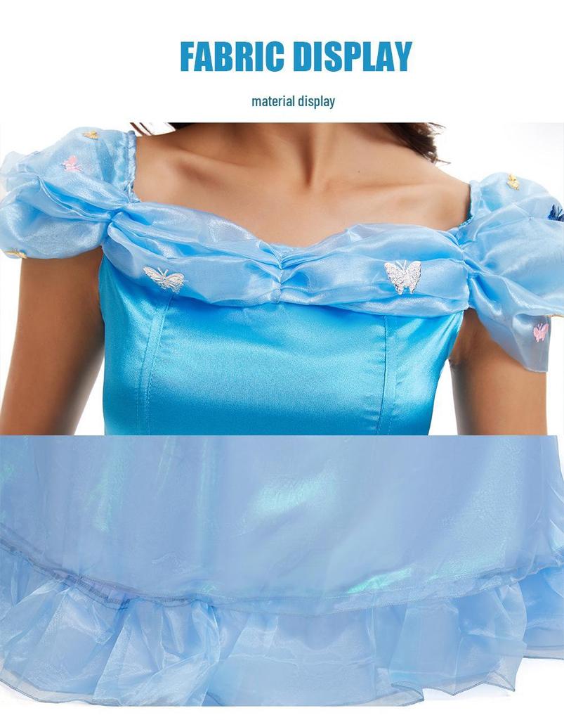 Halloween Cinderella Cosplay Dress: Princess Fairy Tale Costume Set