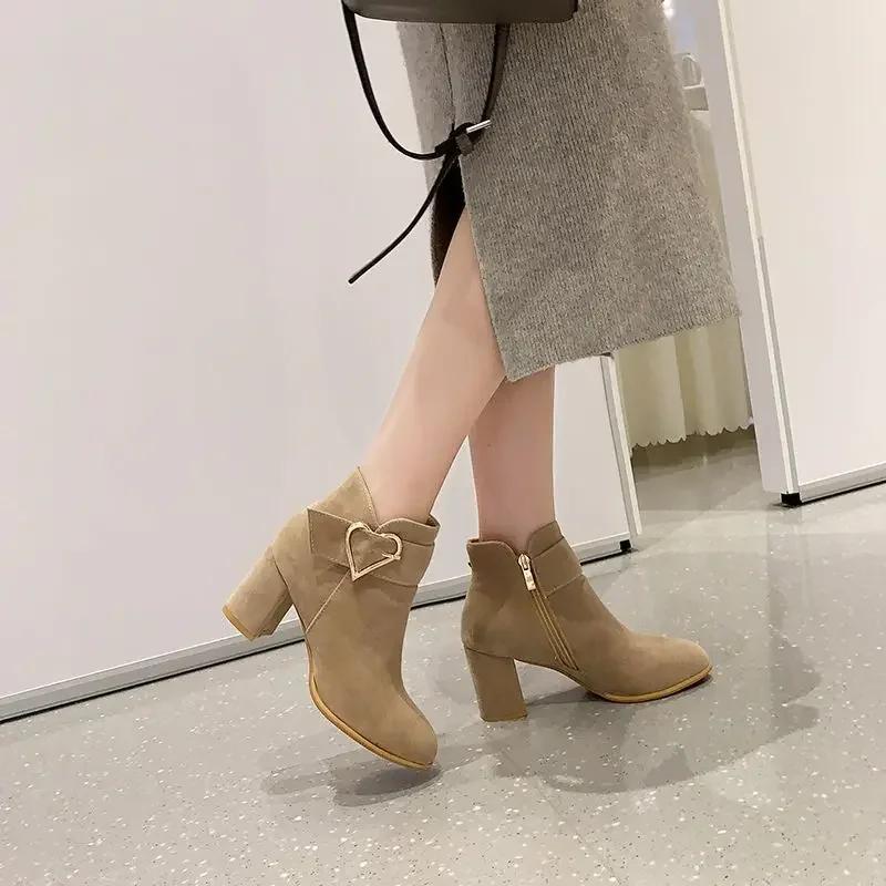 Fashion Very High Heels Booties Autumn Female Short Shoes New In Heeled Fashion 2024 Winter Comfortable and Elegant Women's Ankle Boots