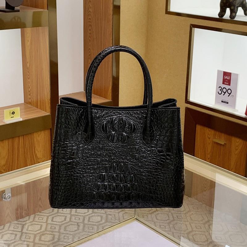 

High-quality Crocodile Pattern Women s Bag 2025 New Cross-body Large Fashionable Shoulder Portable Briefcase чёрный