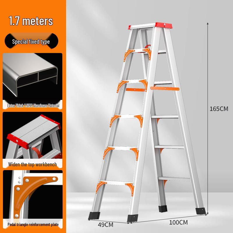 Ruiyang Aluminum Alloy Portable 2m A-frame Folding Ladder