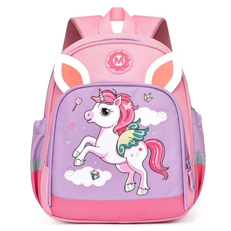 Colorful Cartoon Pony Print Childrens Backpack For Kindergarten With Lightweight Design