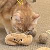 Cat Ball Interactive Toy Pet Squeaky Chewing Ball Wear-resistant Cat Scratcher Ball Cute Sisal Ball Bite-Resistant Sound Toy Set