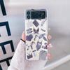 For Samsung Galaxy Z Flip 4 3 Flip4 Flip3 Case Trend Fashion Label Pattern Painted Transparent Shockproof Folding Hard Back Case