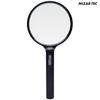 MIZAR-TEC Magnifying Glass with Acrylic Lens, 2x Magnification, 4x Small Lens, 100mm Lens Diameter, Large, Lightweight, Shatter-Resistant, Made in