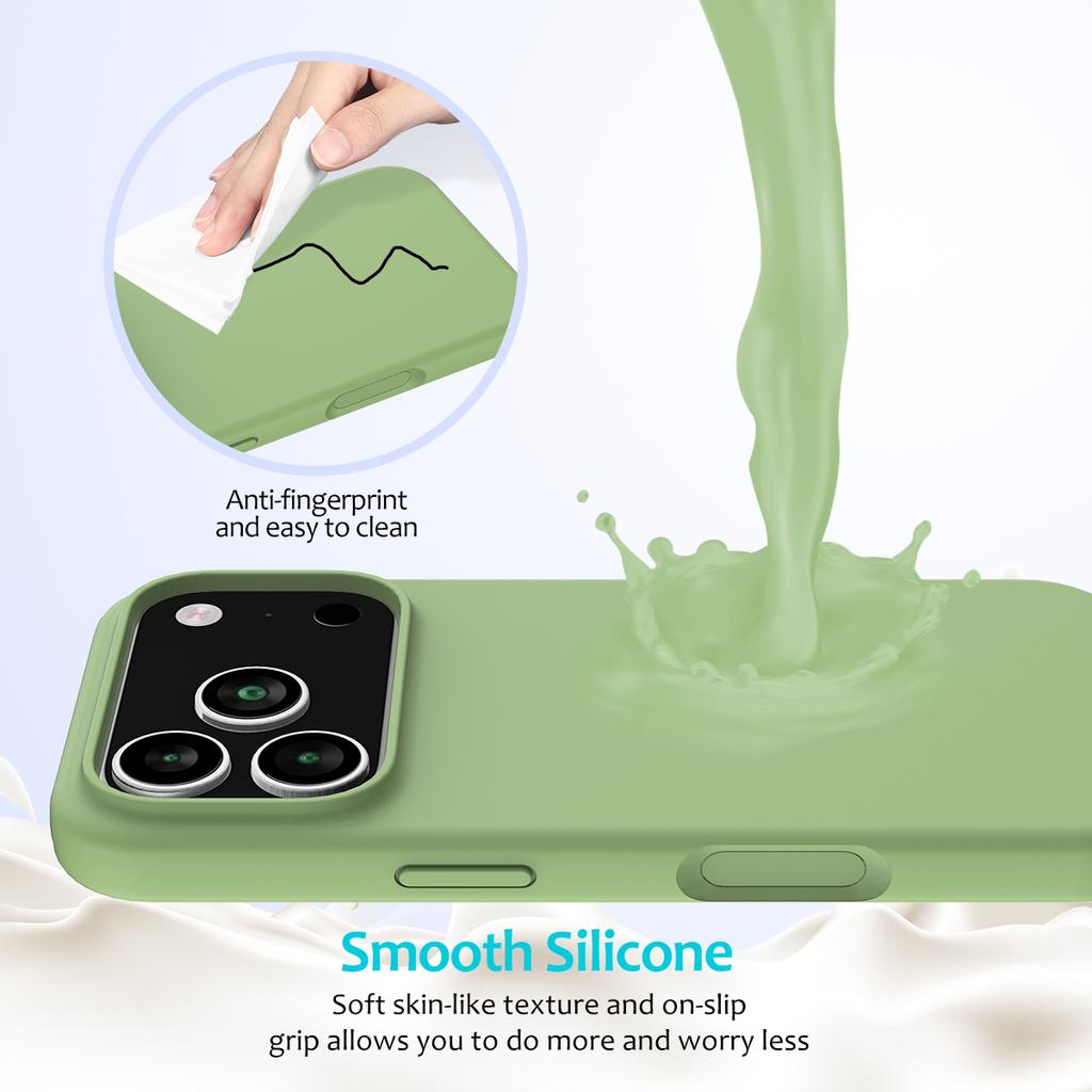 For iPhone 17 Pro Max Case Drop Proof Liquid Silicone Soft Lining Back Phone Cover
