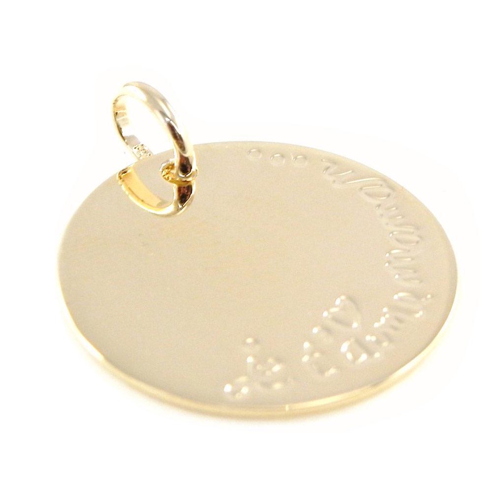 Les Trésors De Lily [H6176] - Gold Plated Pendant 'I Love You Mom' Gold (customizable) - 20 Mm