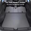 Full coverage Trunk Mat for Tesla Model Y Juniper 2025 2026 PU Leather Car Seat Backrest Anti - Kick Protective Pad Cargo Liner
