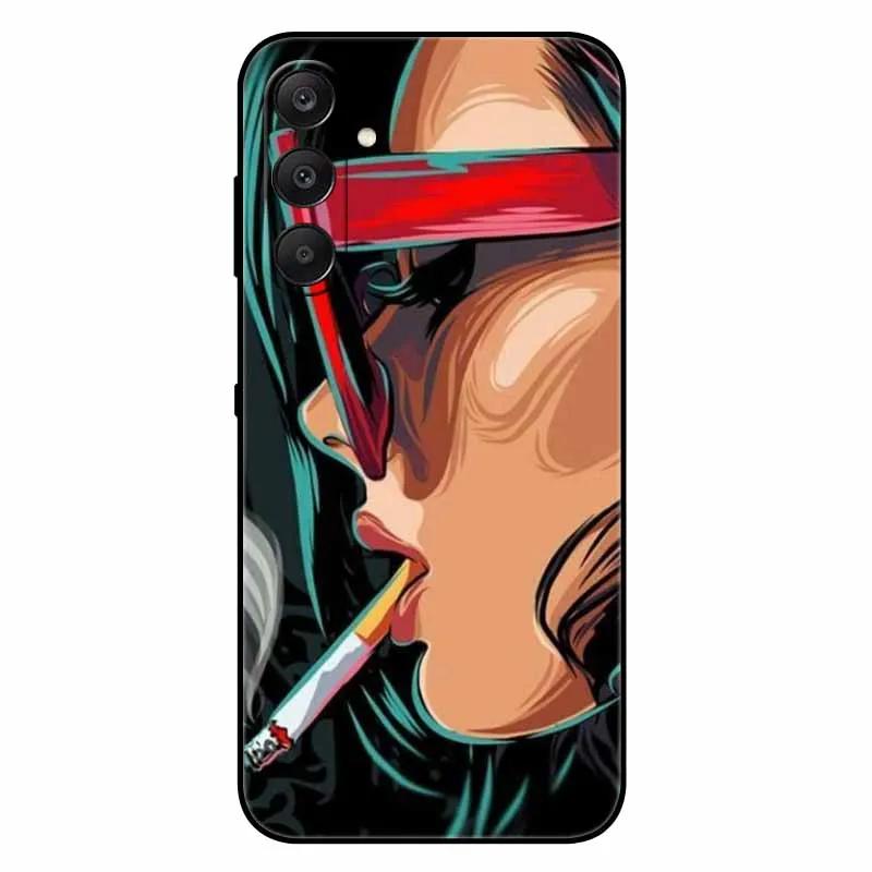 For Samsung A17 5G Case Black Silicone Soft Fashion Animal Back Cover For Samsung Galaxy A17 5G TPU Coque Cute Protective Bumper